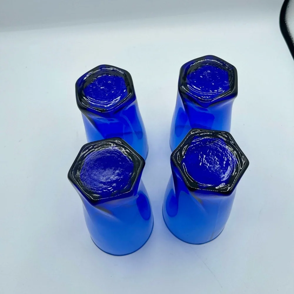 Blue Modern Tumbler Glasses - Set of 4